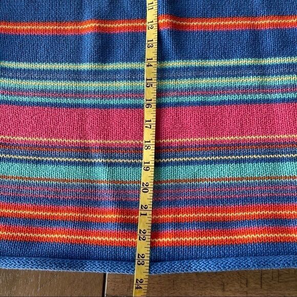Lauren by Ralph Lauren Bright Colored Cotton Striped Sweater - Large - Picture 7 of 10